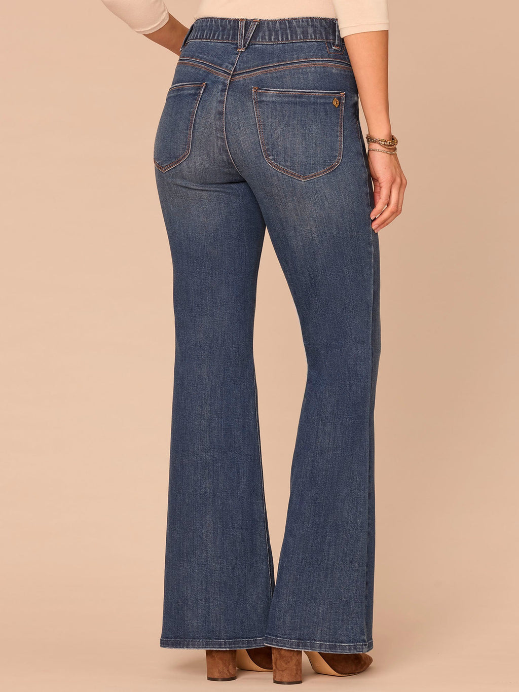 "Ab"solution® High Rise Petite Out There Flare Jeans in Blue