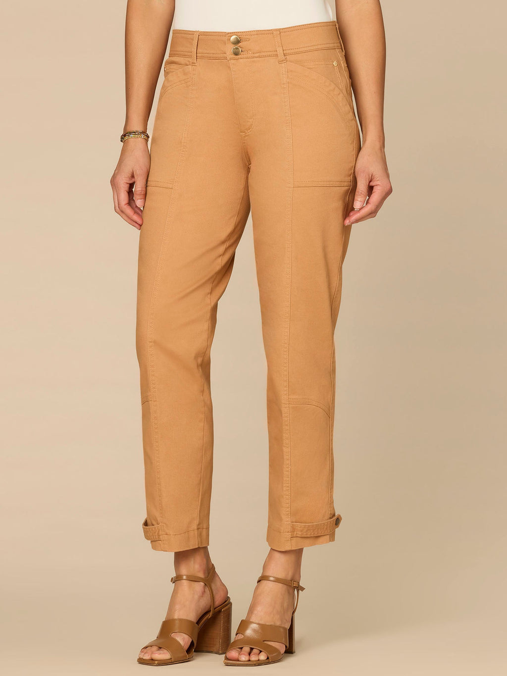 "Ab"solution® High Rise Tapered Utility Pant with Snap Hem