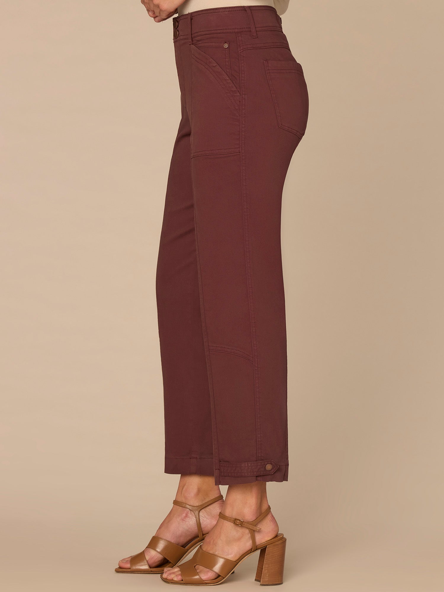 "Ab"solution High Rise Snap Hem Petite Utility Pant