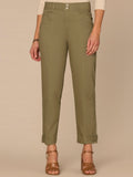 "Ab"solution High Rise Snap Hem Petite Utility Pant