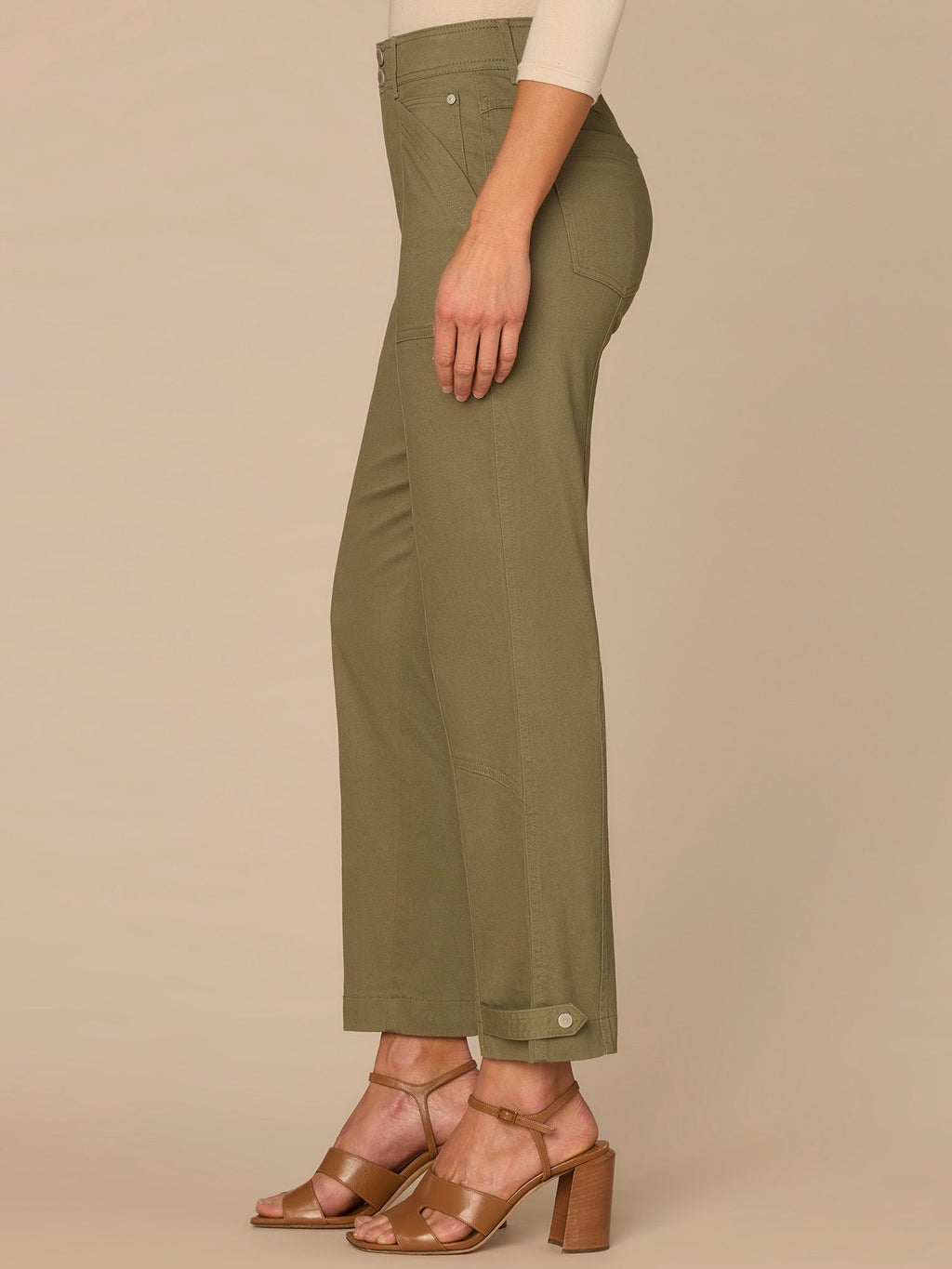 "Ab"solution® High Rise Tapered Utility Pant with Snap Hem