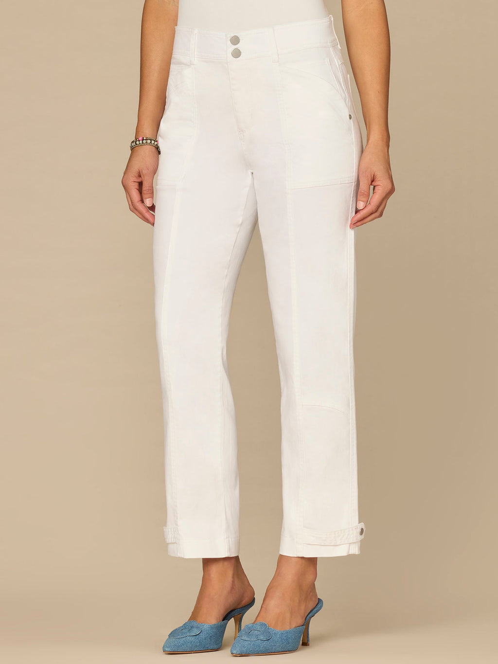 "Ab"solution® High Rise Tapered Utility Pant with Snap Hem