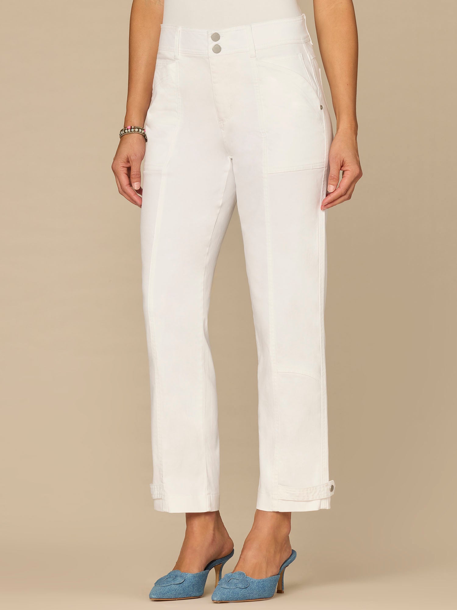 "Ab"solution® High Rise Tapered Utility Pant with Snap Hem