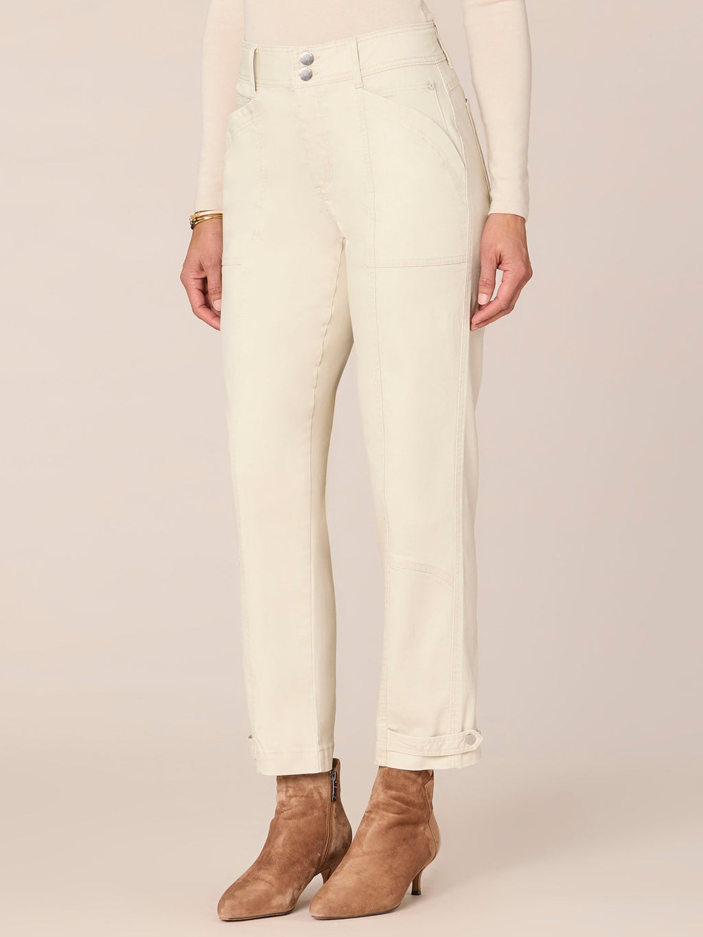 "Ab"solution® High Rise Tapered Utility Pant with Snap Hem