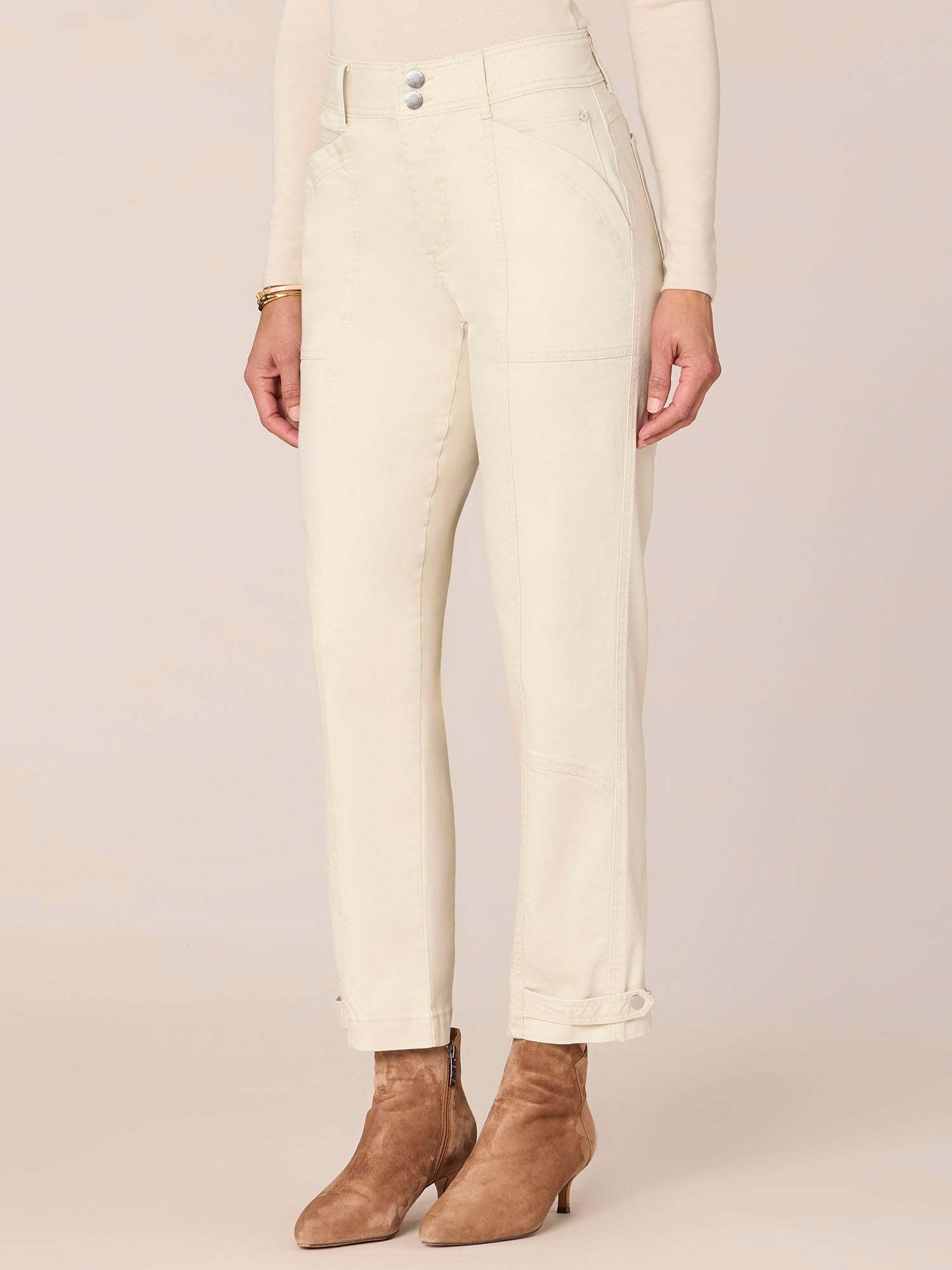 "Ab"solution® High Rise Tapered Utility Pant with Snap Hem
