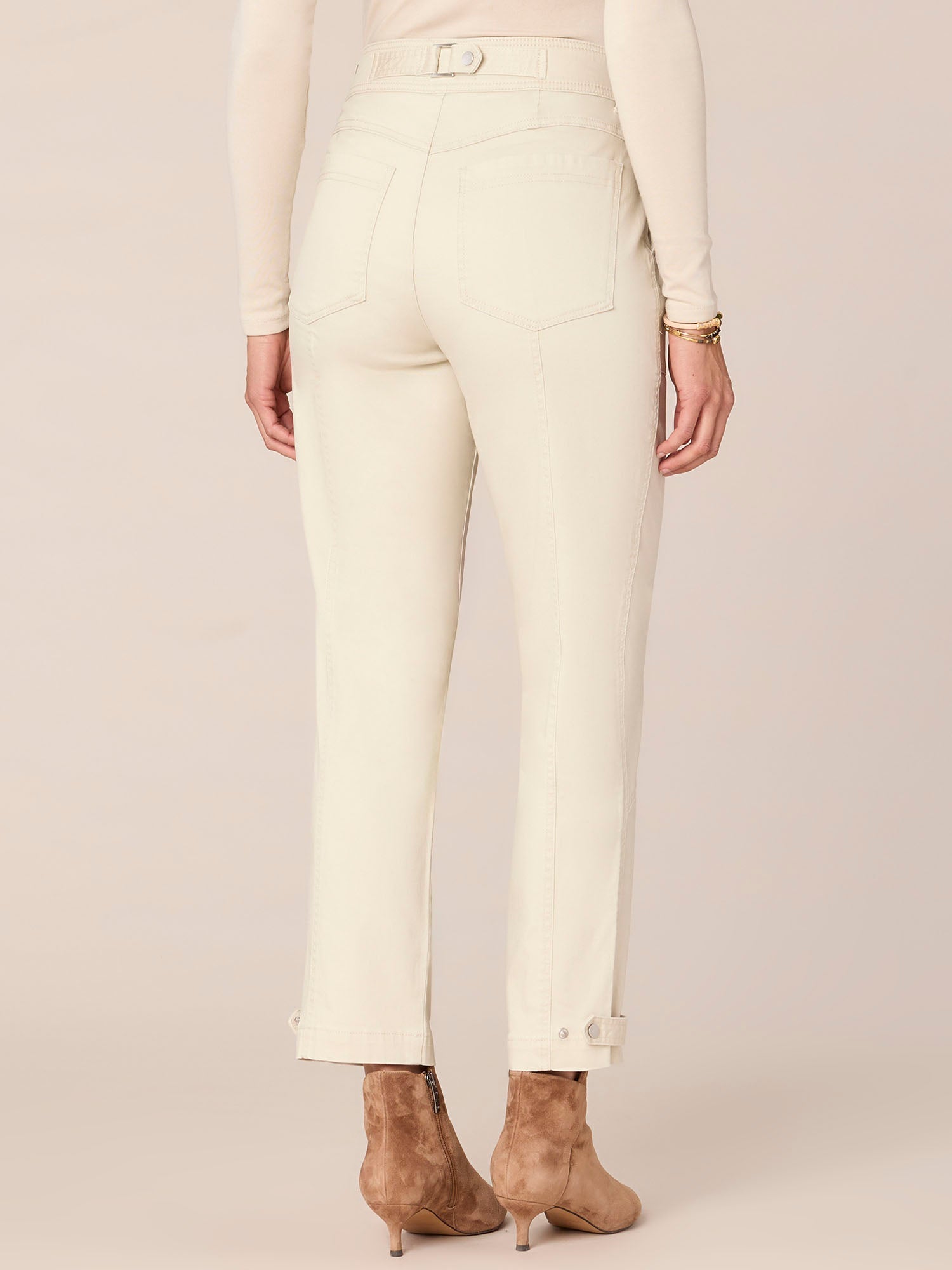 "Ab"solution® High Rise Tapered Utility Pant with Snap Hem