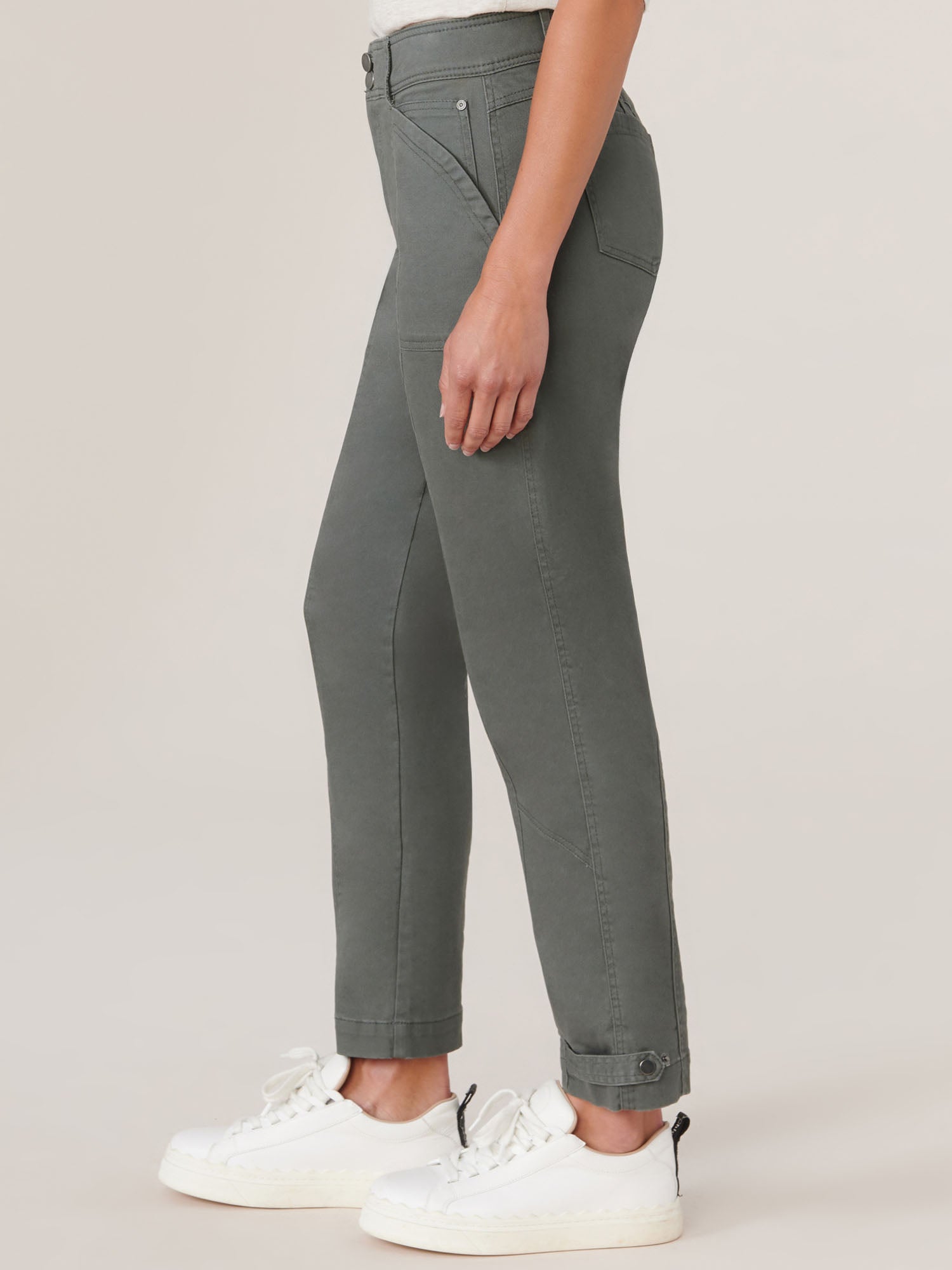 "Ab"solution® High Rise Tapered Utility Pant with Snap Hem