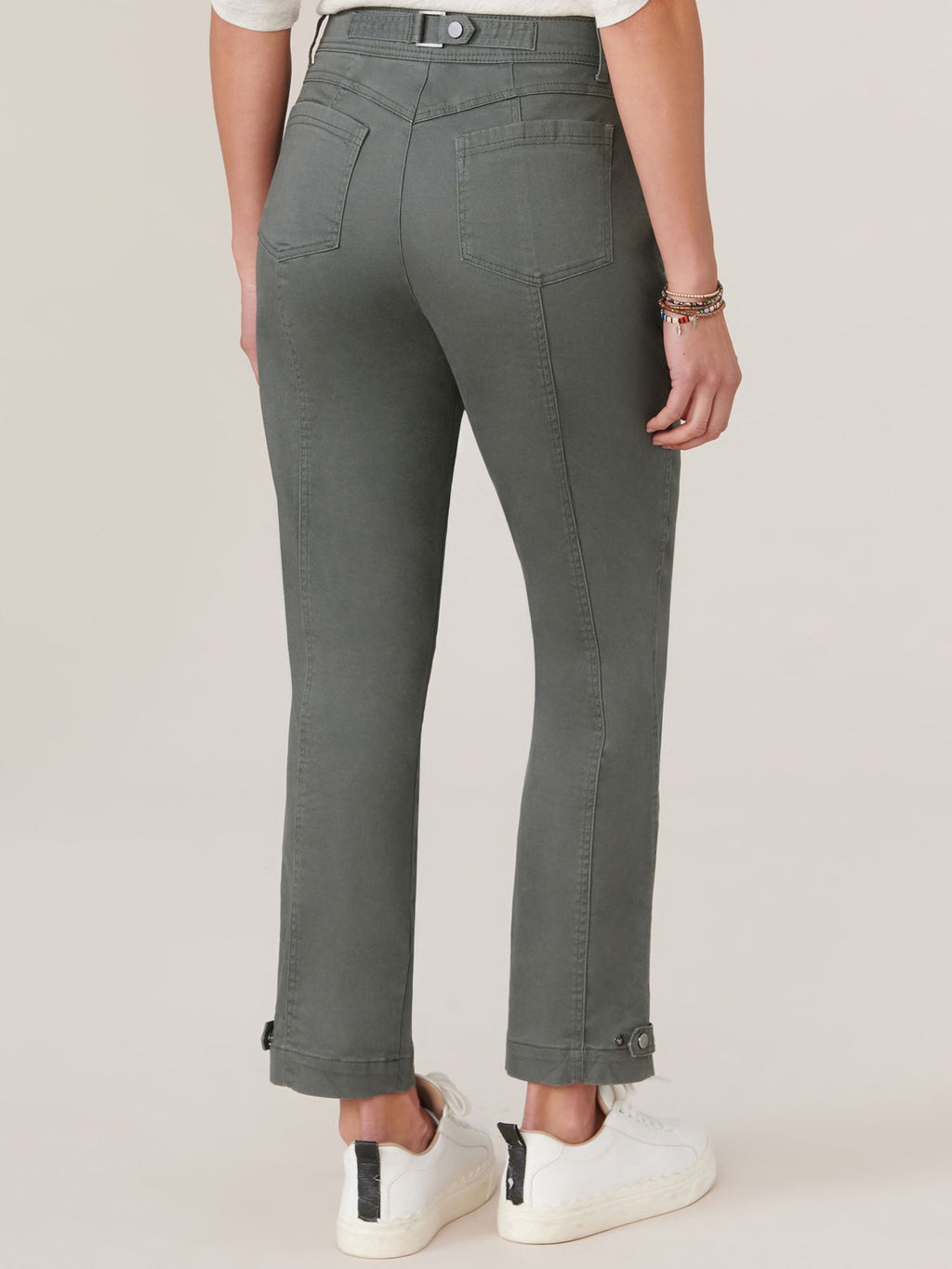 "Ab"solution High Rise Snap Hem Petite Utility Pant