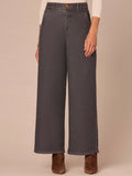 "Ab"solution® Skyrise Tulip Hem Petite Wide Leg Jeans