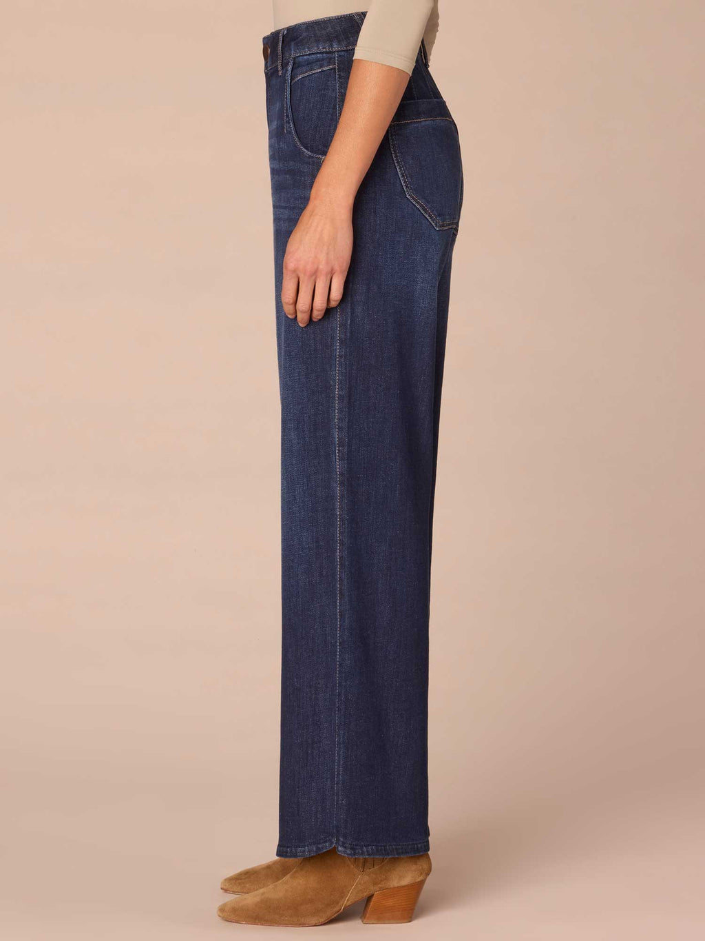 "Ab"solution® Skyrise Curved Pocket Wide Leg Tall Jeans with Tulip Hem
