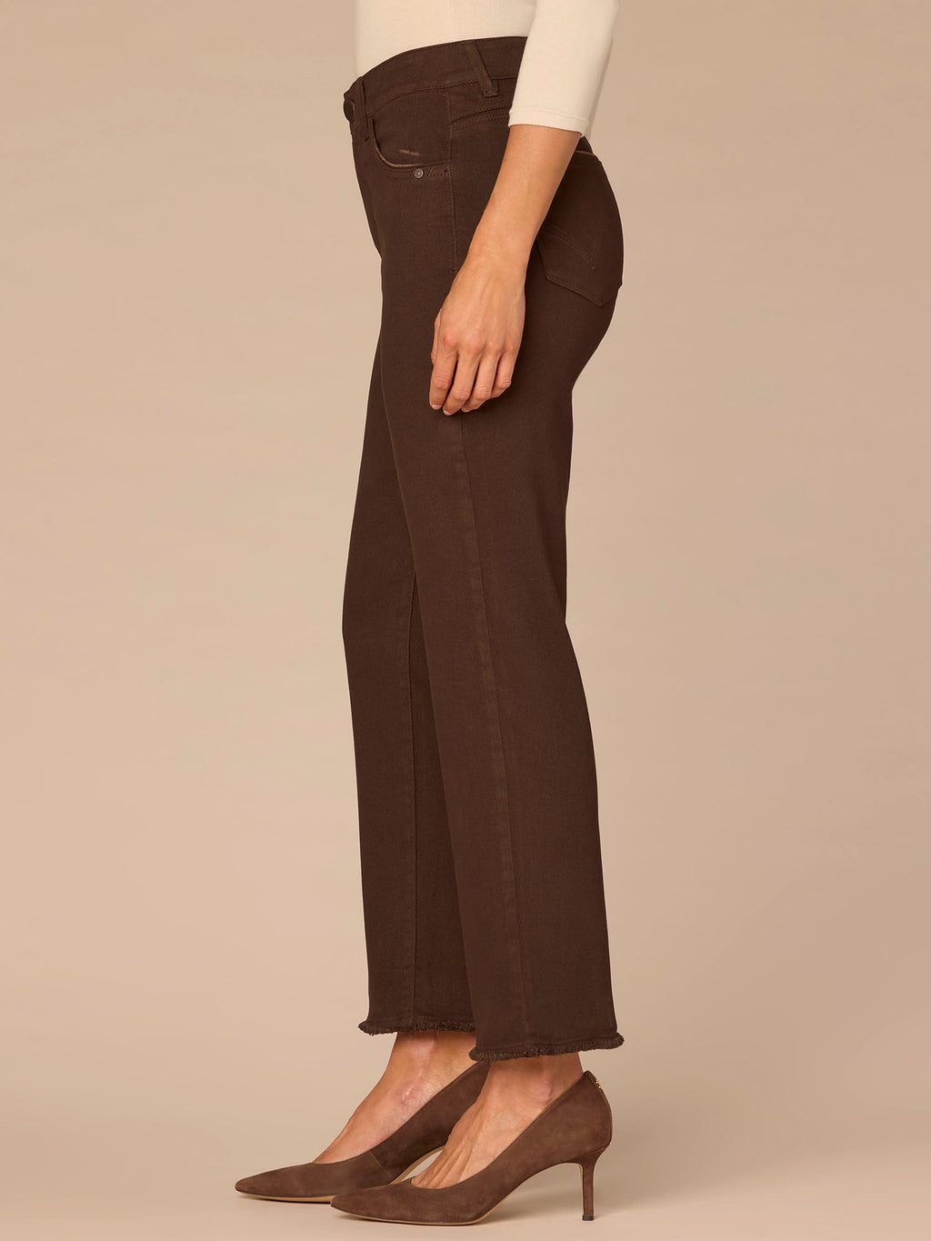 "Ab"solution® Colored Slim Straight Cascading "D" Pants