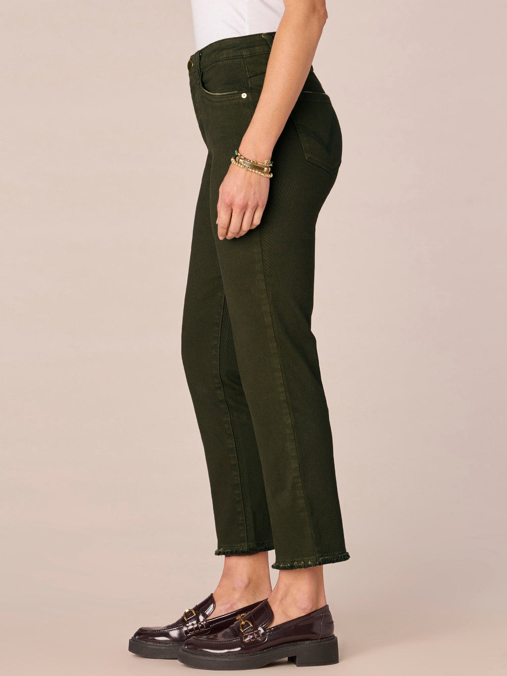 "Ab"solution® Colored Slim Straight Cascading "D" Pants