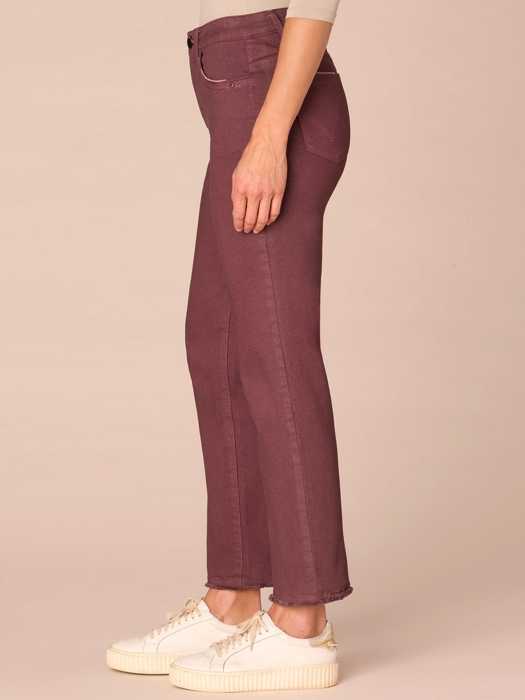 "Ab"solution® Colored Slim Straight Cascading "D" Pants