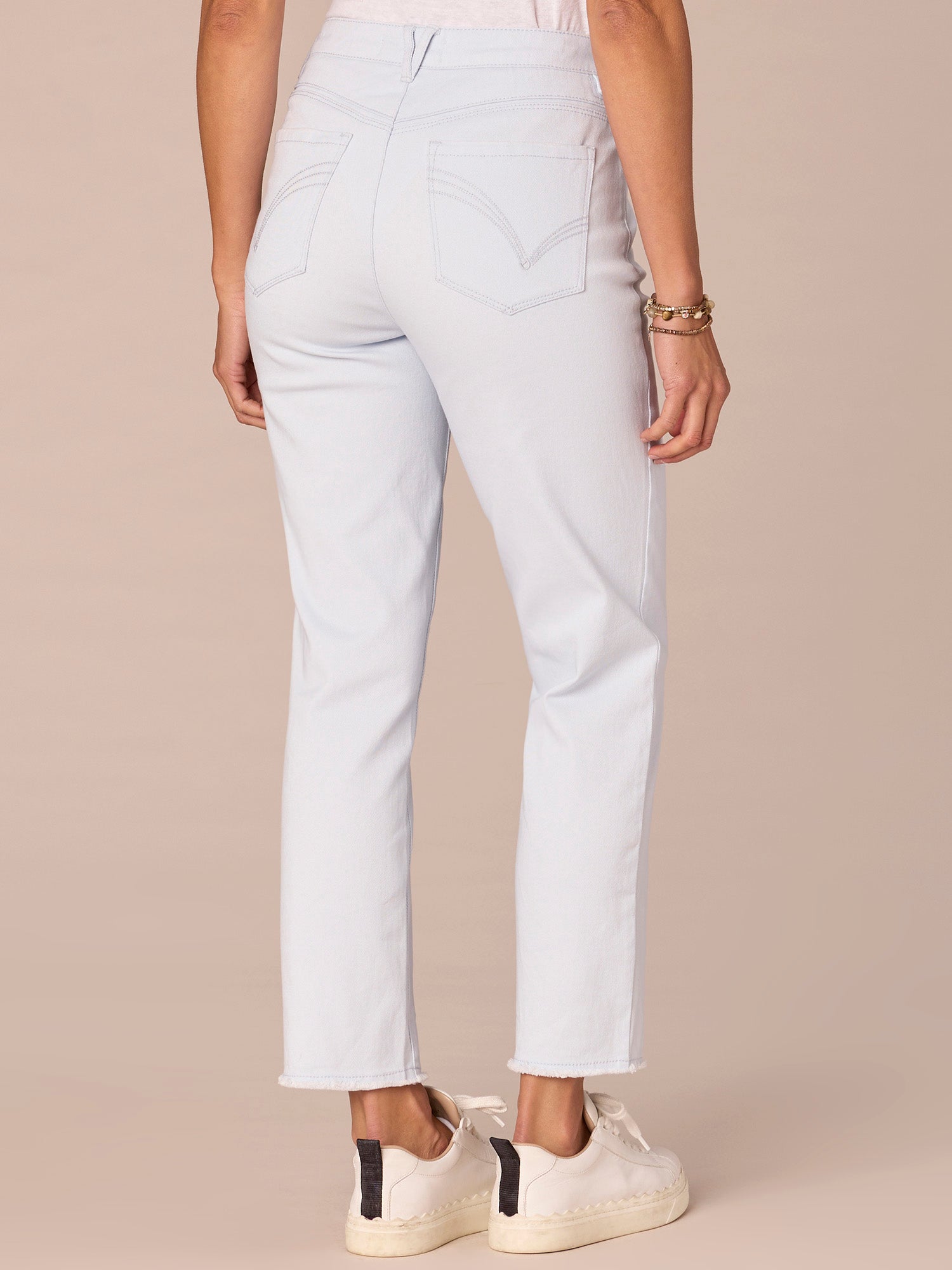 "Ab"solution® Colored Slim Straight Cascading "D" Pants