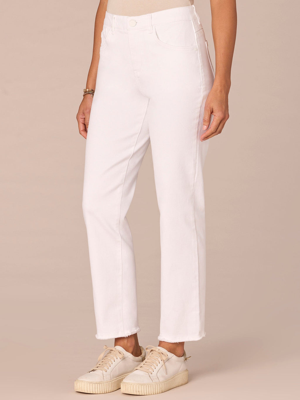 "Ab"solution® Colored Slim Straight Cascading "D" Pants