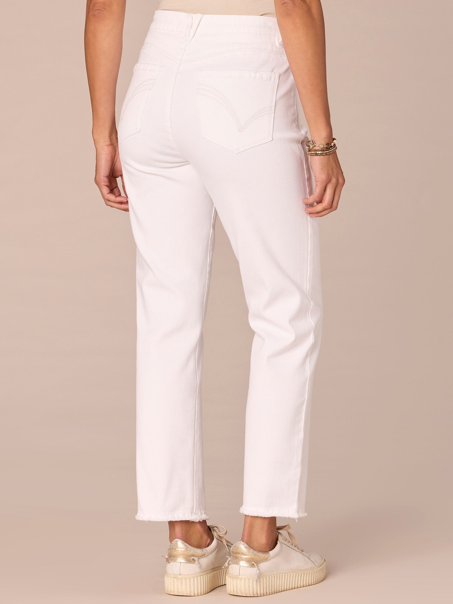 "Ab"solution High Rise Cascading "D" Pocket Slim Straight Petite Jeans