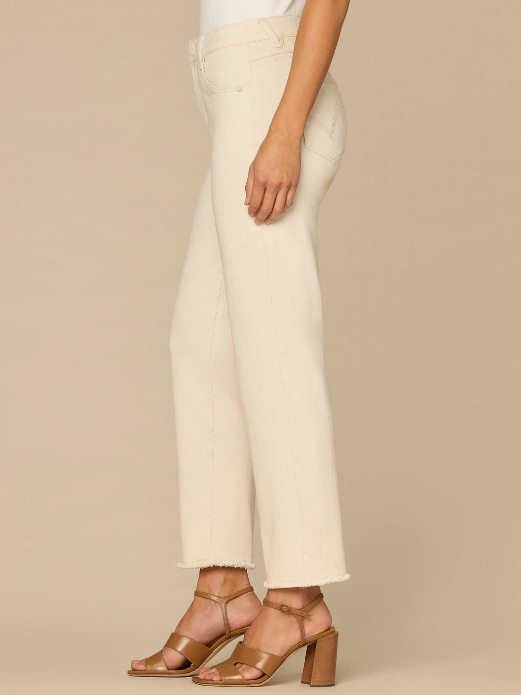 "Ab"solution® Colored Slim Straight Cascading "D" Pants