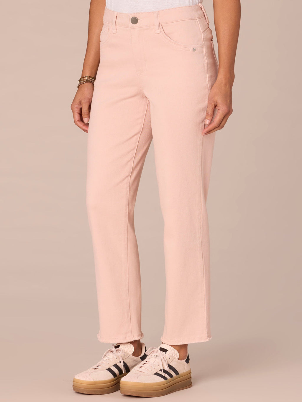 "Ab"solution® Colored Slim Straight Cascading "D" Pants