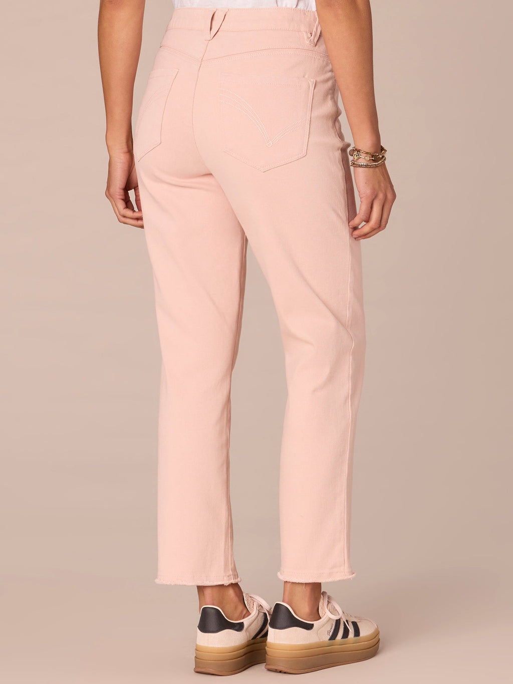 "Ab"solution® Colored Slim Straight Cascading "D" Pants