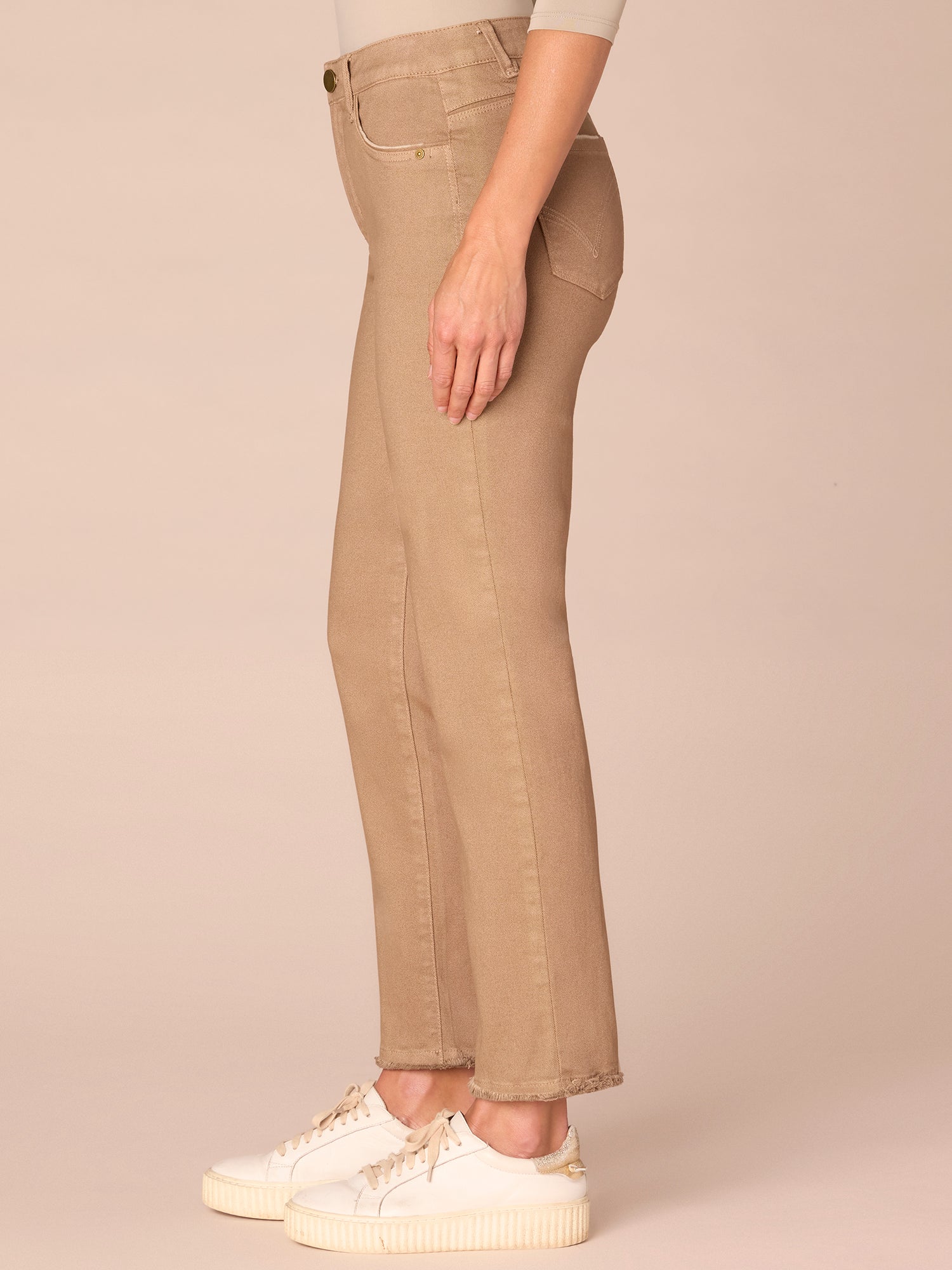 "Ab"solution® Colored Slim Straight Cascading "D" Pants
