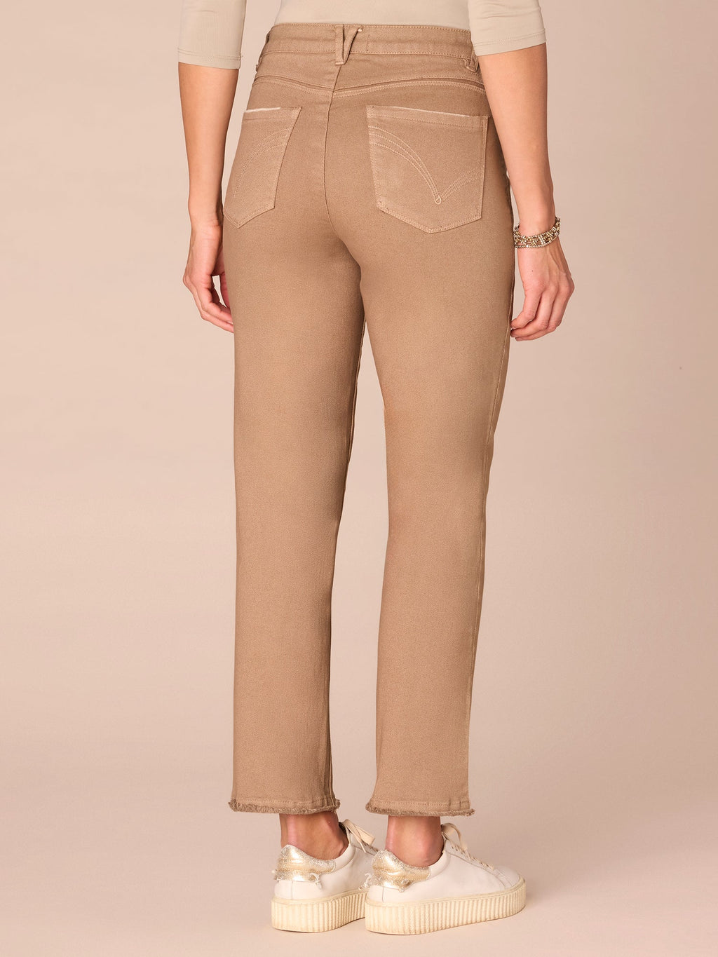 "Ab"solution High Rise Cascading "D" Pocket Slim Straight Petite Jeans