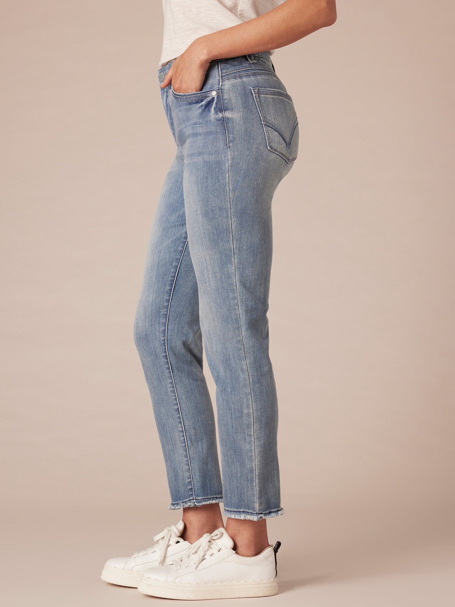 "Ab"solution Slim Straight Jean with Cascading "D" Back Pocket