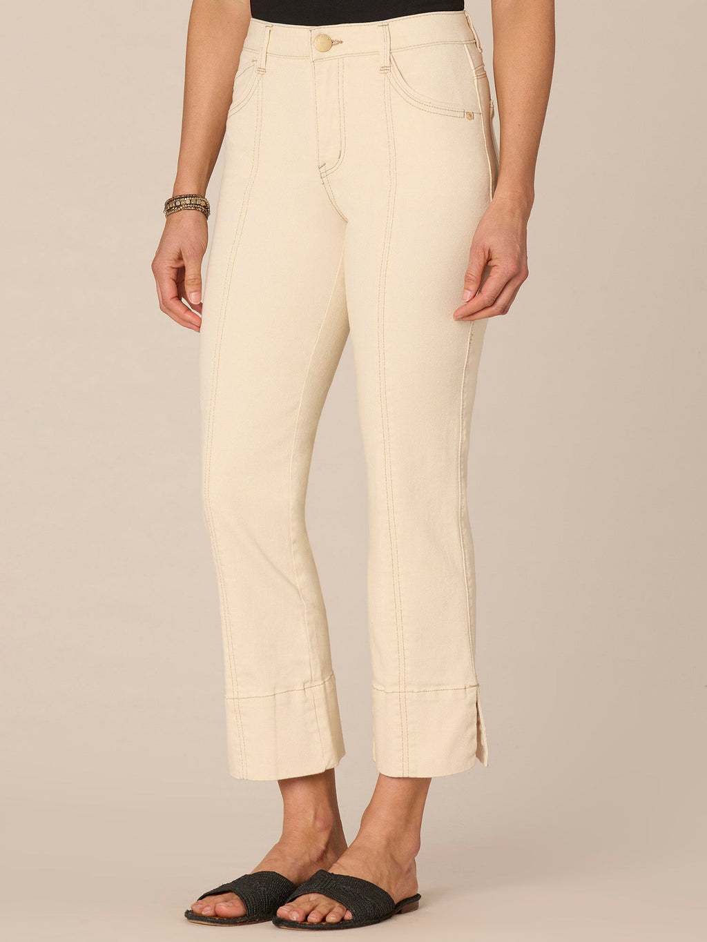 "Ab"solution High Rise Center Seam Kick Flare Pant with Side Slit