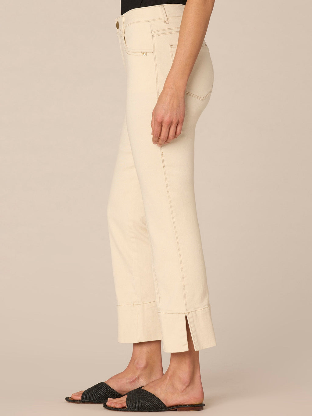 "Ab"solution High Rise Center Seam Kick Flare Pant with Side Slit