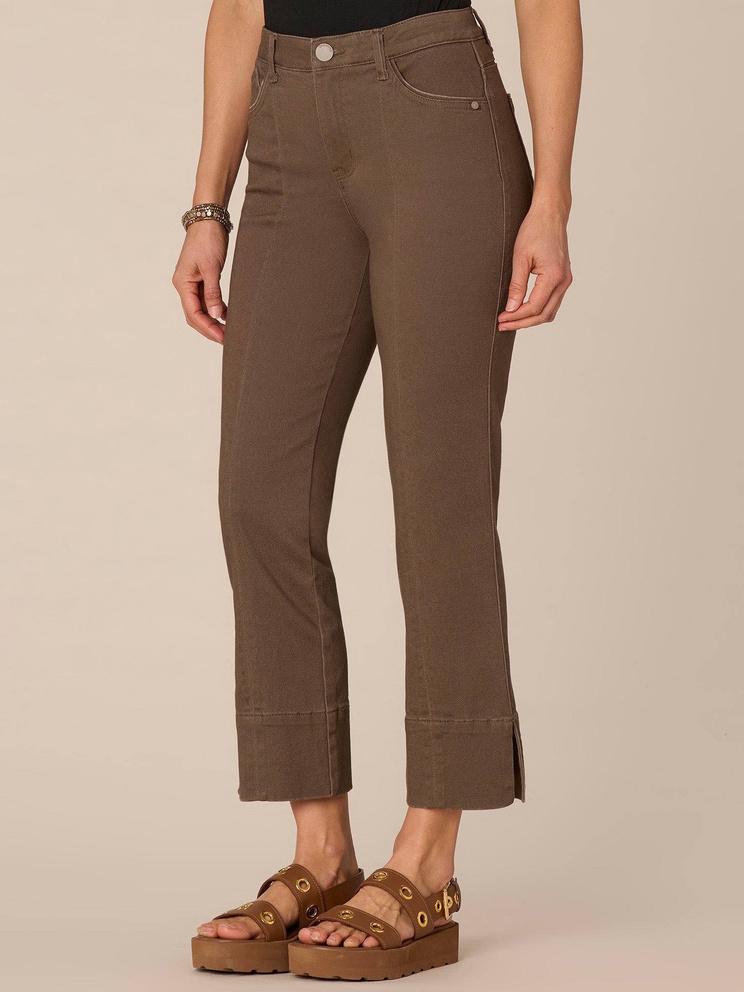 "Ab"solution High Rise Center Seam Kick Flare Pant with Side Slit
