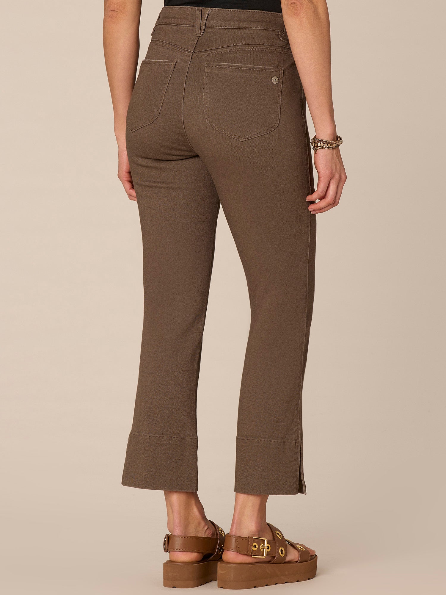 "Ab"solution High Rise Center Seam Kick Flare Pant with Side Slit