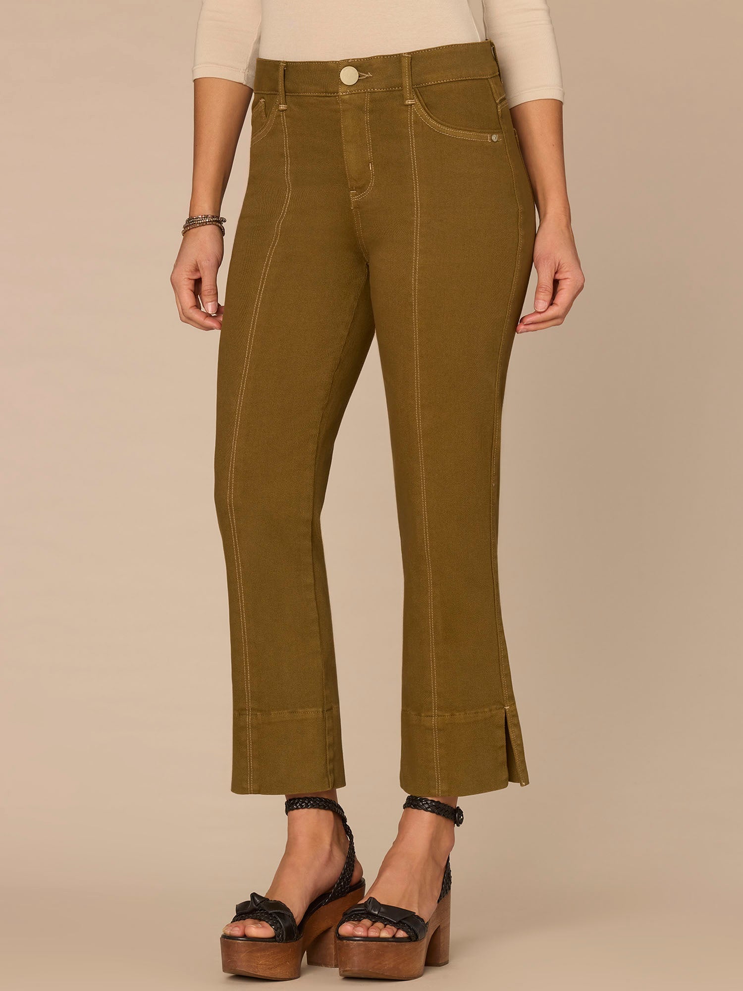 "Ab"solution® High Rise Colored Center Seam Petite Kick Flare Pants