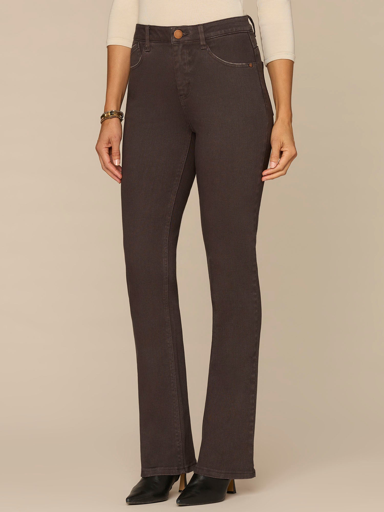 "Ab"solution® High Rise Itty Bitty Boot Pants with Rhinestones