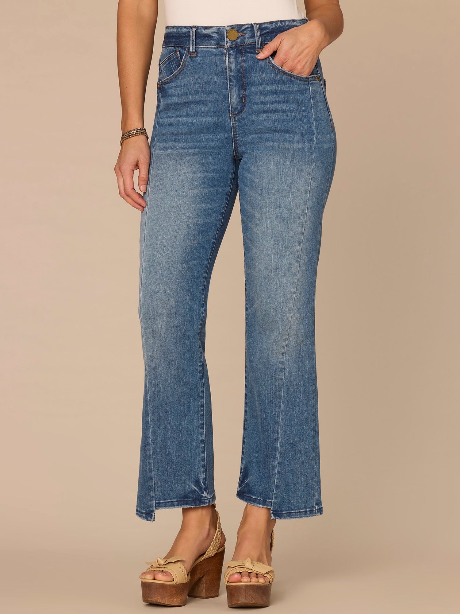 "Ab"solution® Skyrise Barely Boot Jeans with Clean Finish Step Hem