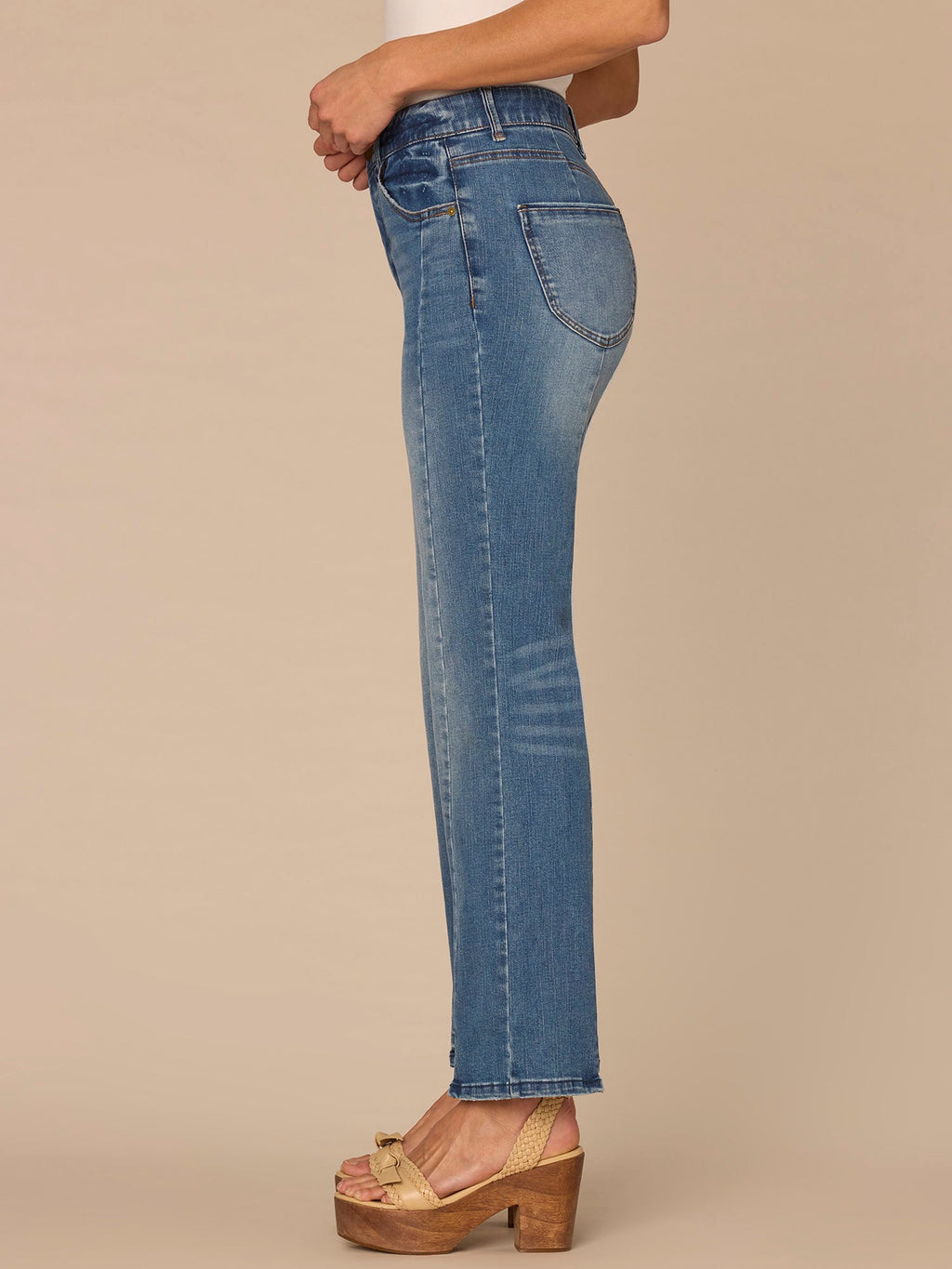 "Ab"solution® Skyrise Petite Barely Boot Jeans with Clean Finish Hem