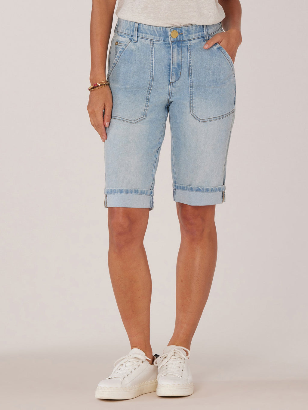 "Ab"solution High Rise Cuffed Hem Repreve Bermuda Short