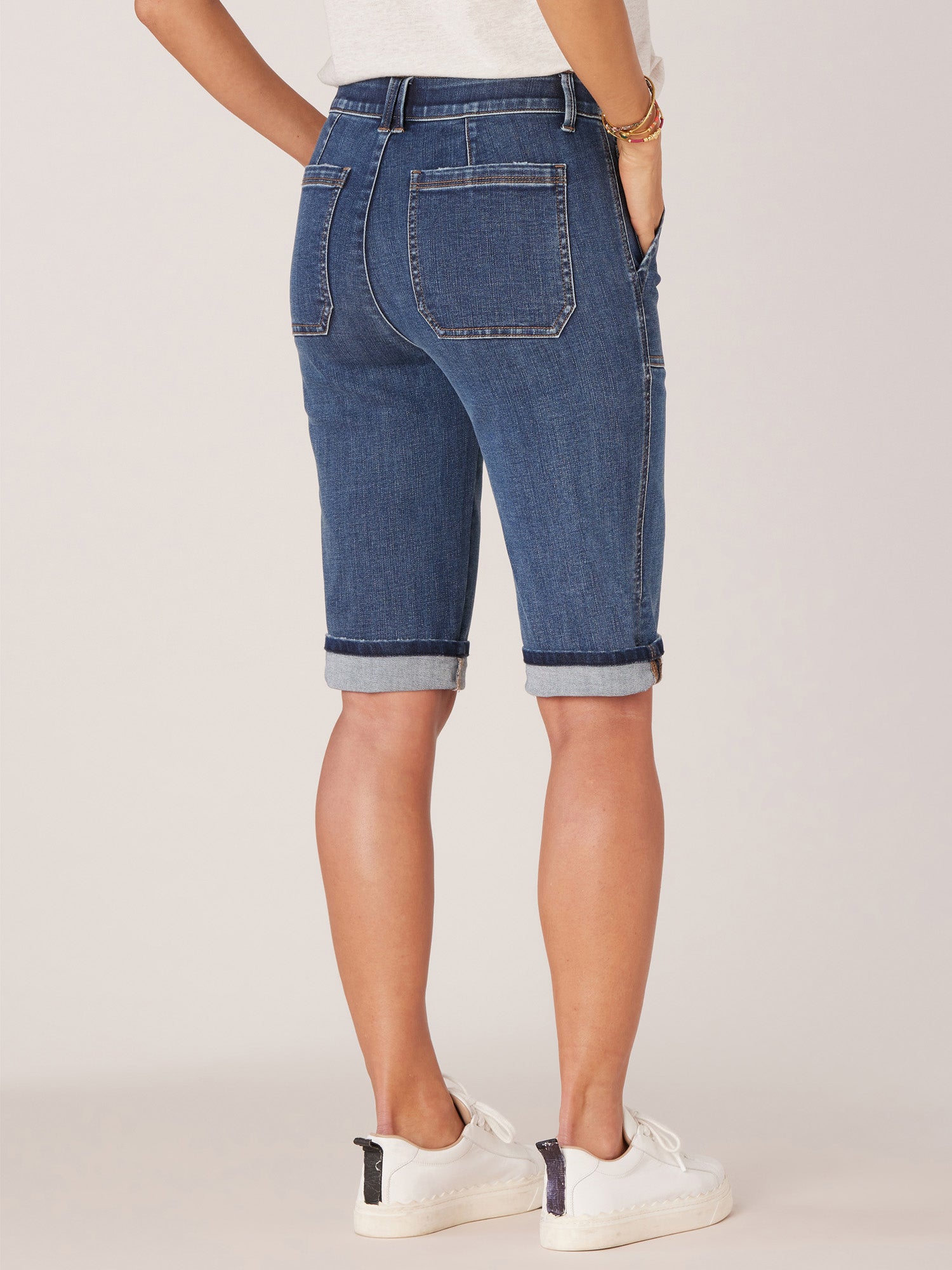 "Ab"solution Petite Cuffed Hem Repreve Bermuda Short with Coin Pockets