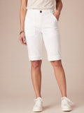 "Ab"solution High Rise Cuffed Denim Bermuda Short with Coin Pockets