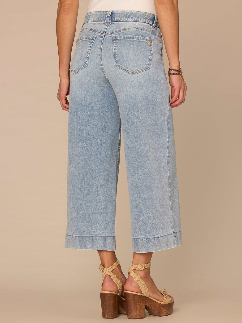 "Ab"solution® High Rise Light Blue Cropped Wide Leg Jeans