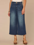 "Ab"solution® Skyrise Dart Seam Tulip Hem Crop Petite Wide Leg Jeans