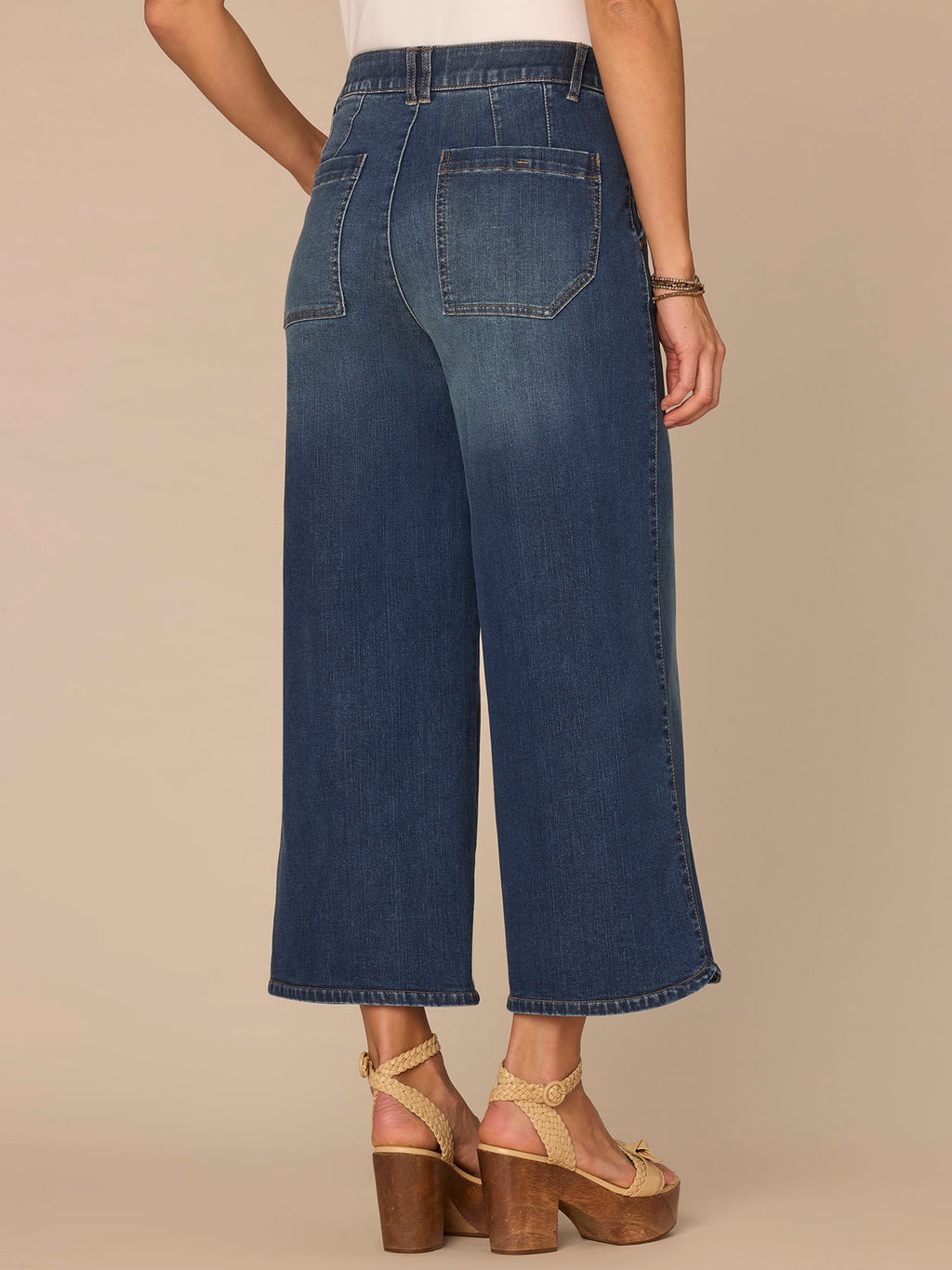 "Ab"solution® Skyrise Dart Seam Tulip Hem Crop Wide Leg Jeans