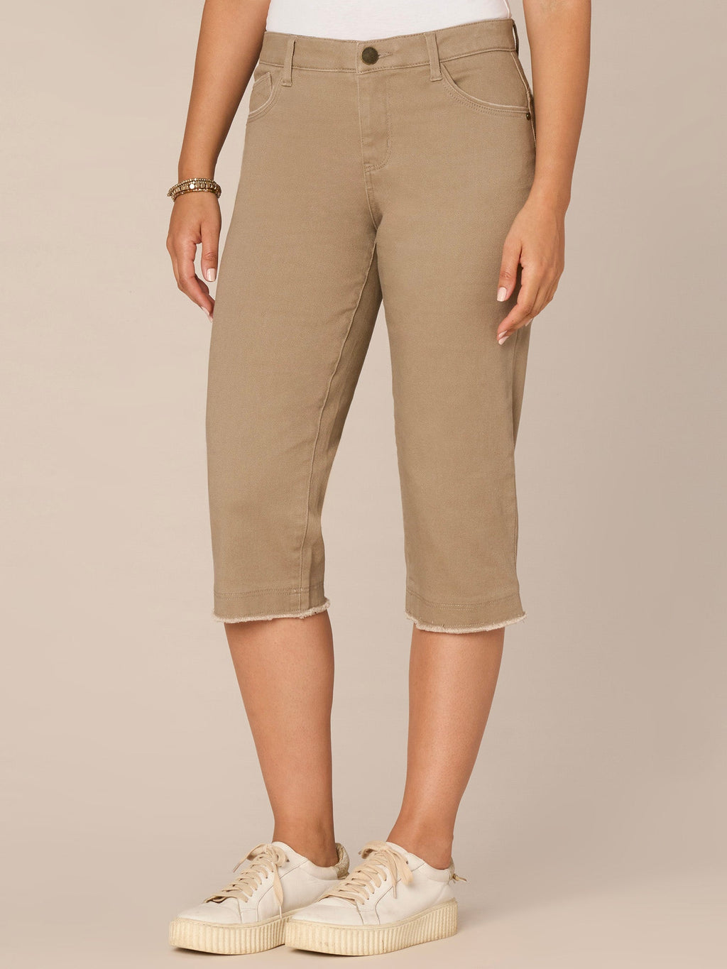 "Ab"solution Mid-Rise Fray Hem Skimmer Pant