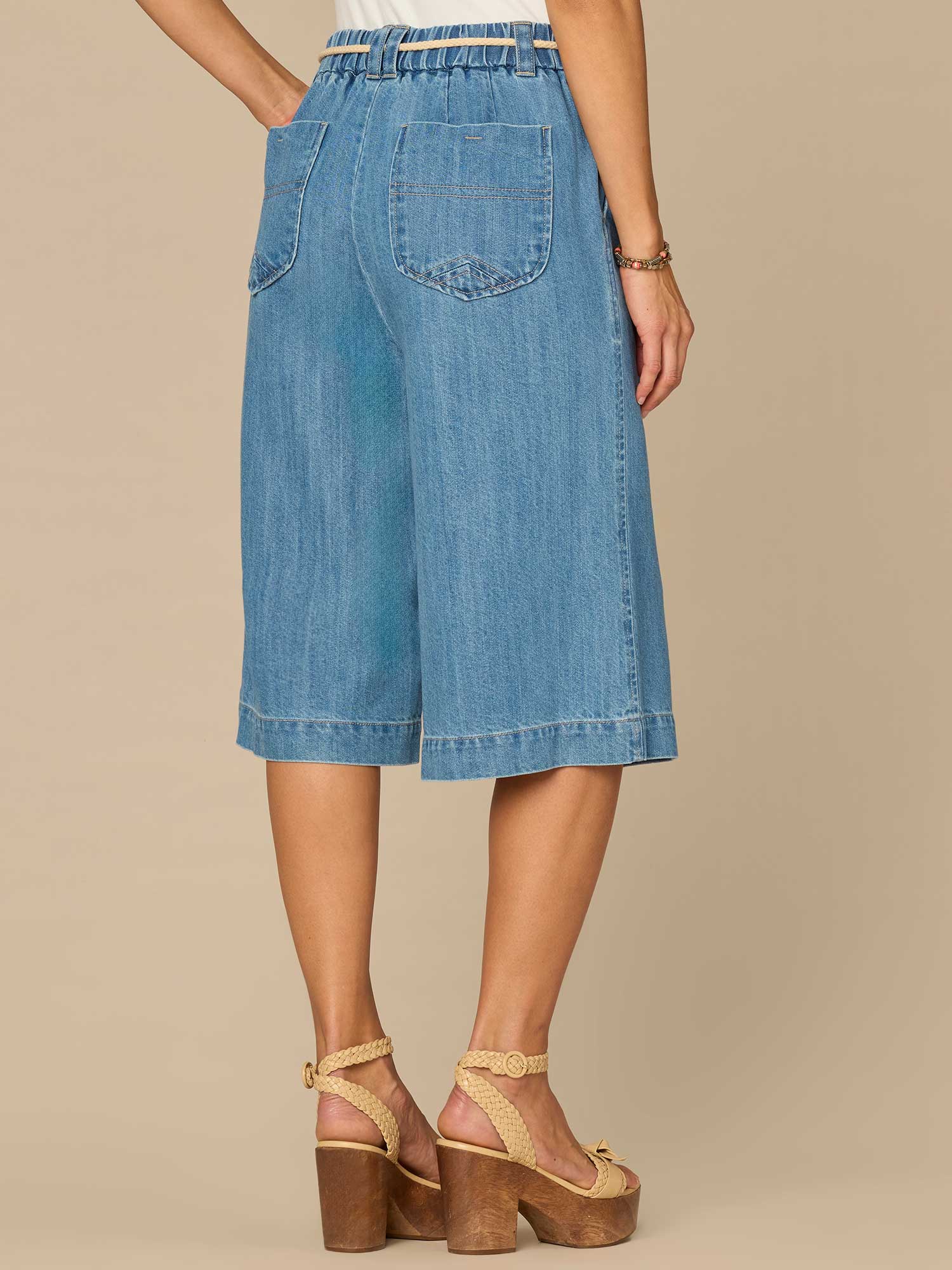 "Ab"leisure Skyrise Petite Relaxed Bermuda Shorts with Rope Tie Belt