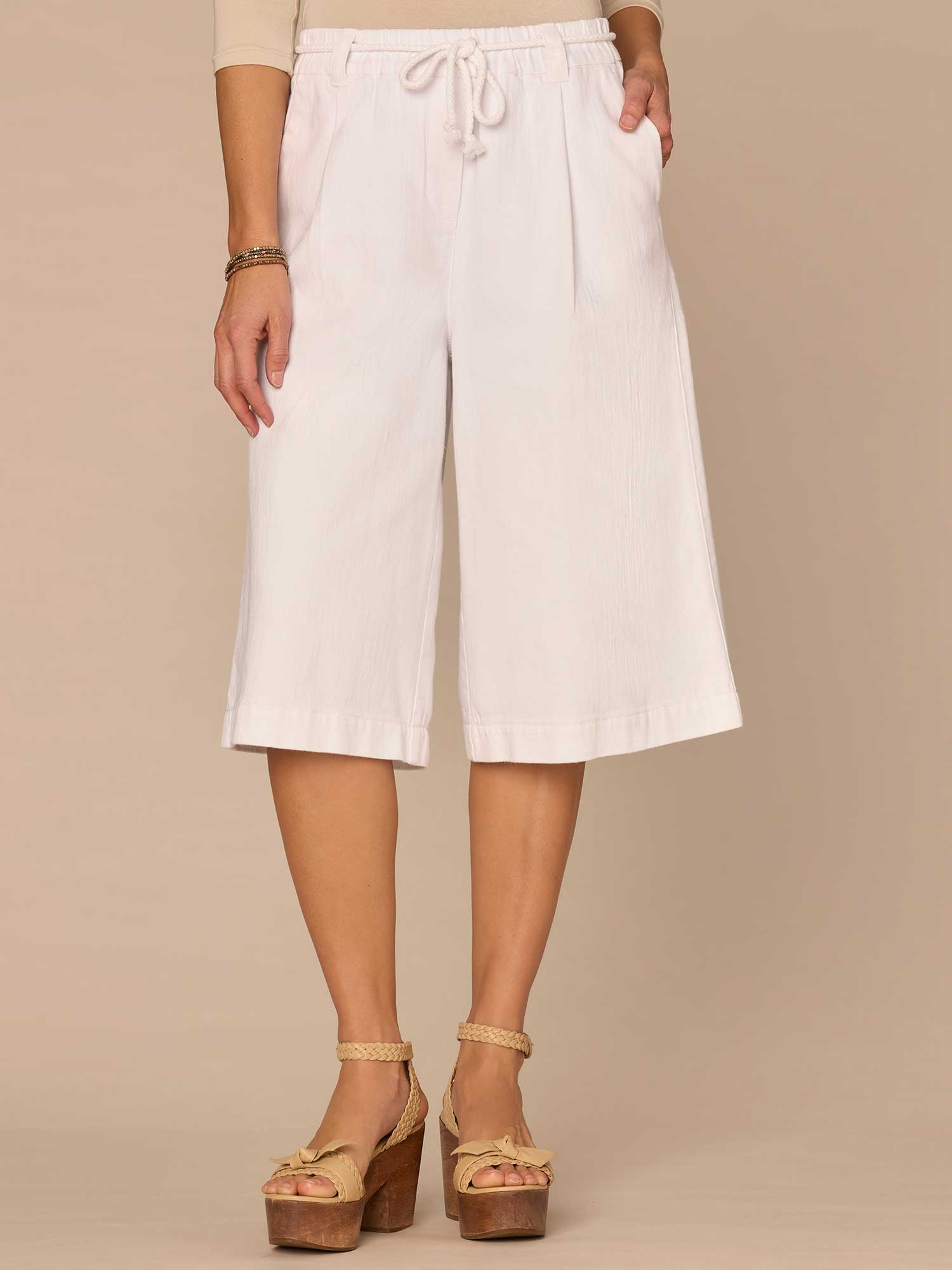 "Ab"leisure Skyrise Spade Pocket Bermuda Shorts with Rope Tie Belt