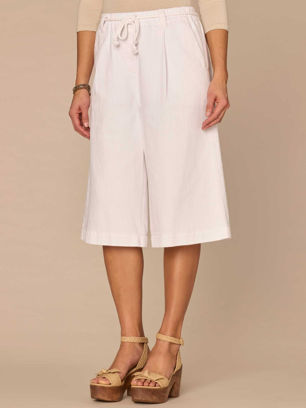 "Ab"leisure Skyrise Spade Pocket Bermuda Shorts with Rope Tie Belt