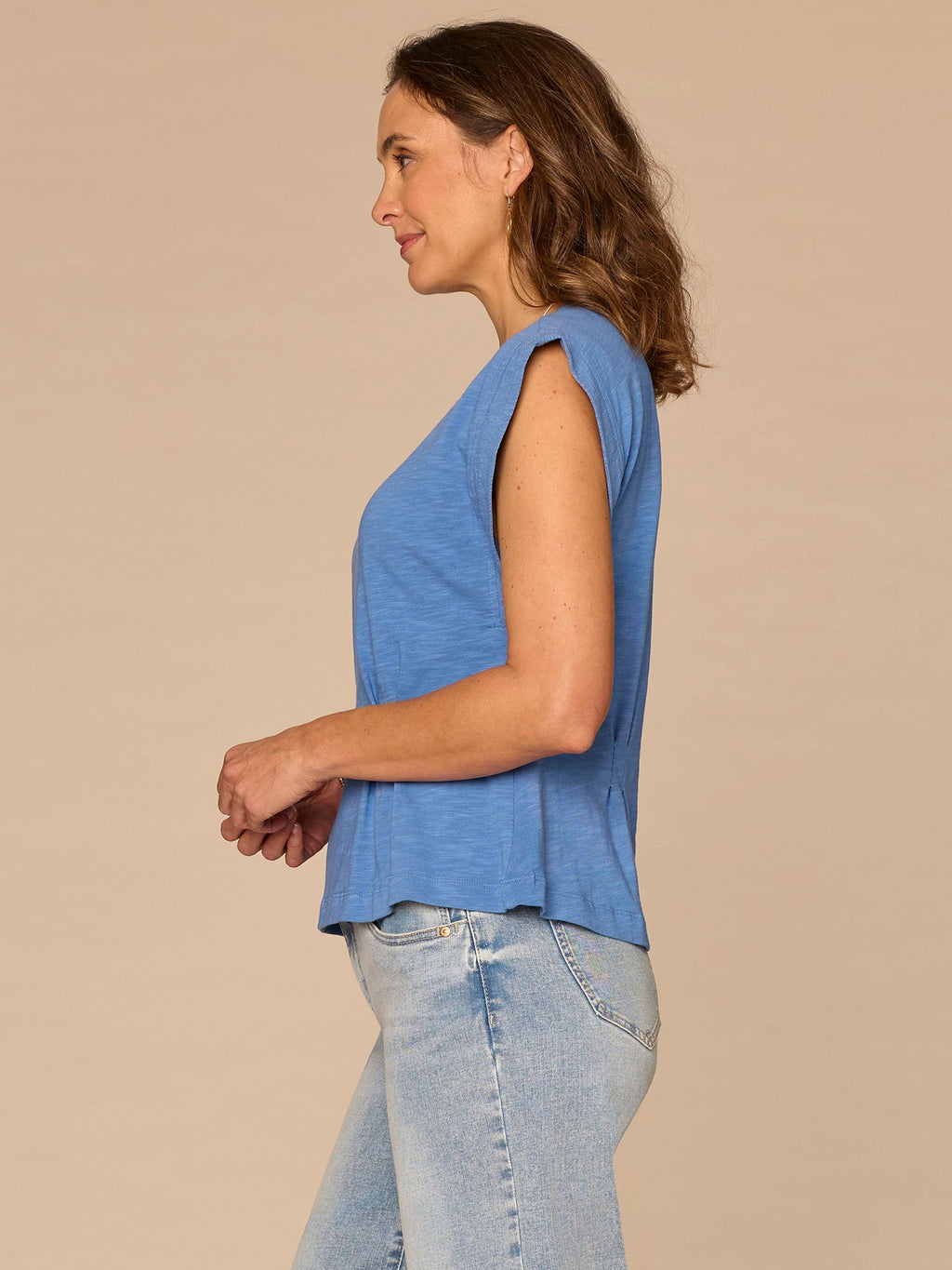 Extended Sleeve Embroidered Scoop Neck Pleated Peplum Knit Top