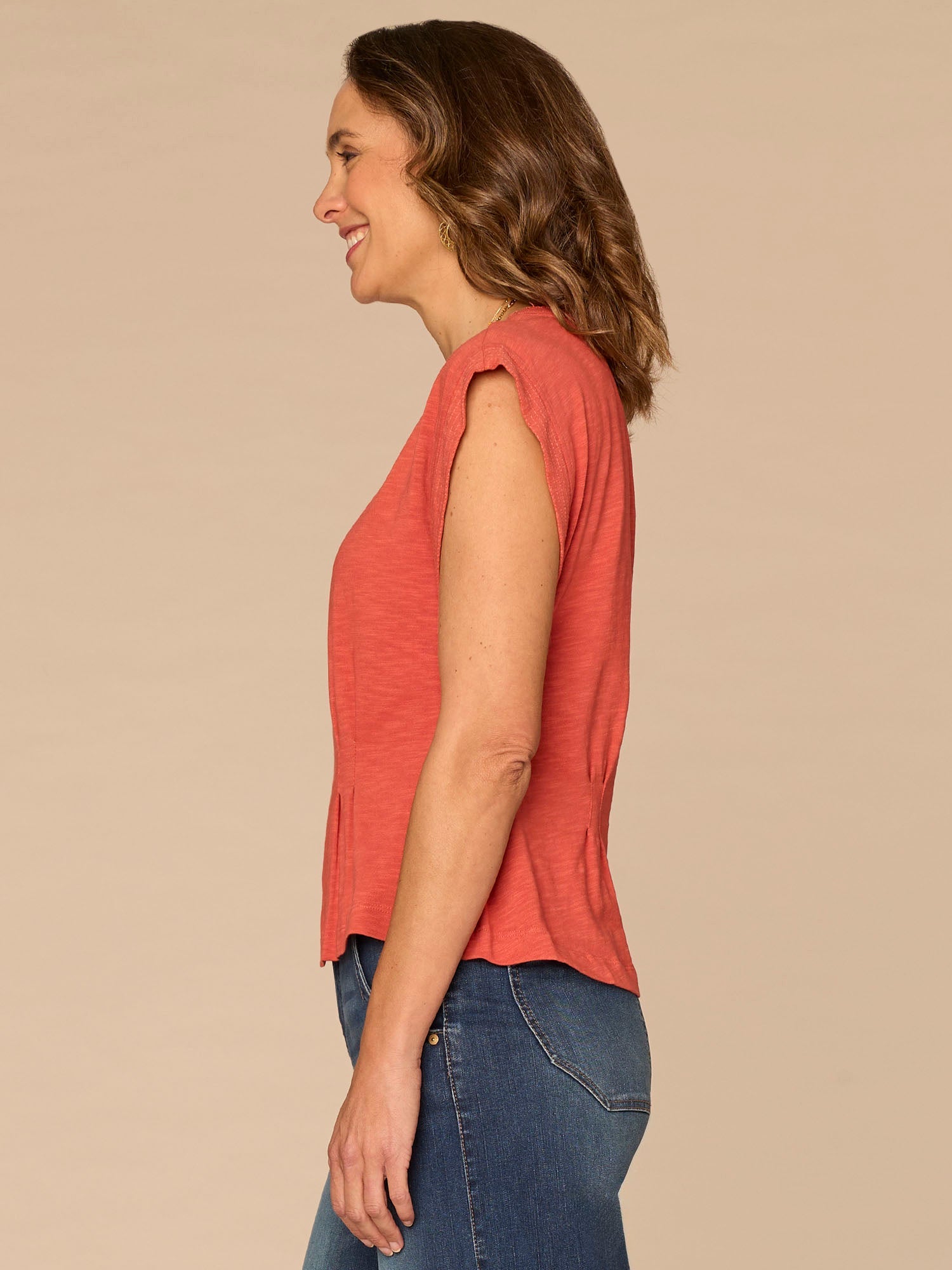 Extended Sleeve Embroidered Scoop Neck Pleated Peplum Knit Top