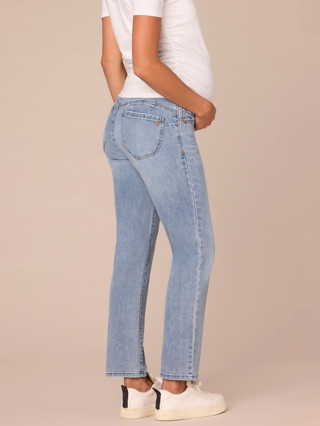 "Ab"solution Light Blue Maternity Straight Leg Baby Bump Jeans