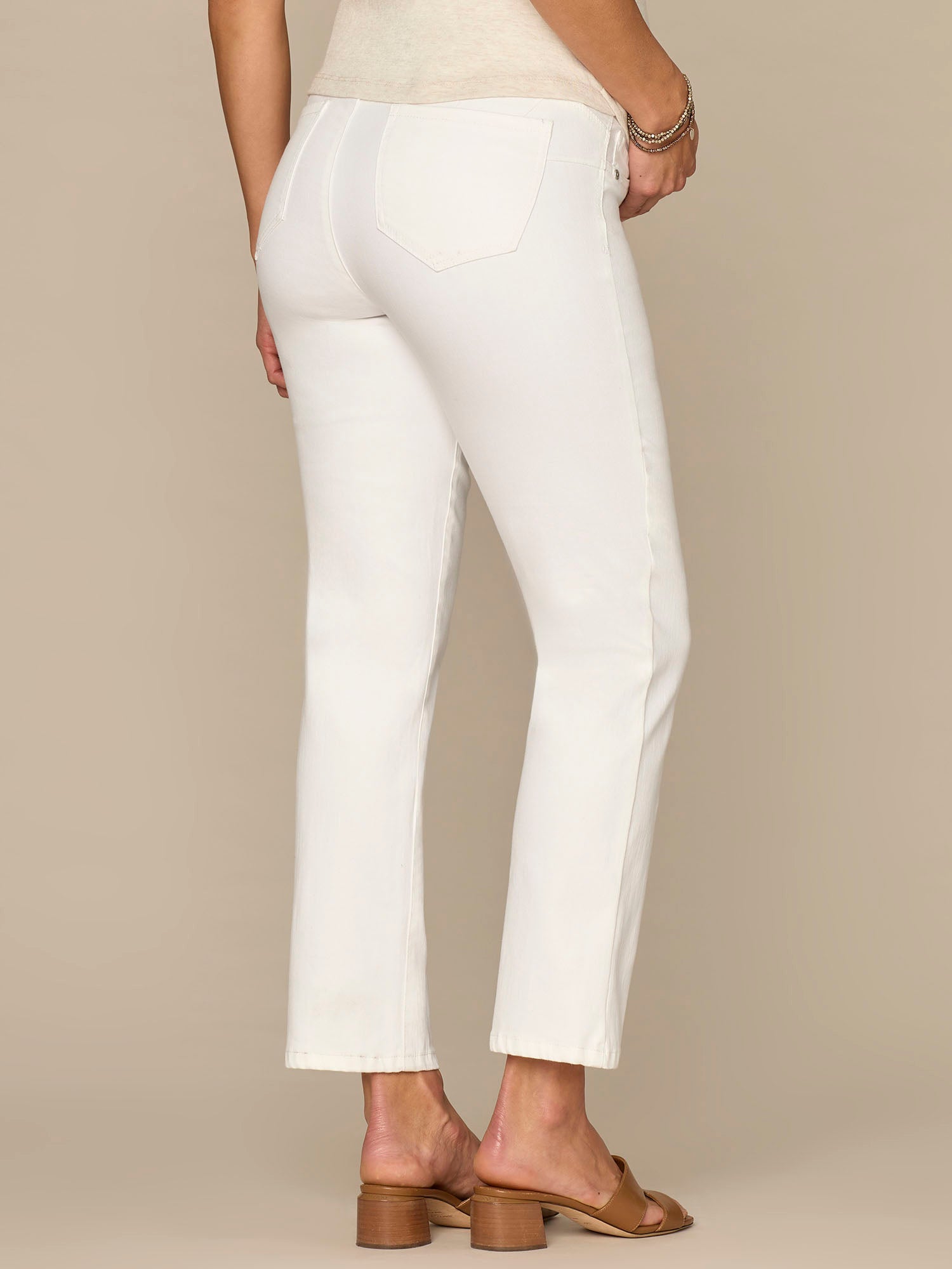 CradleComfort Baby Bump Optic White Maternity Straight Leg Jeans