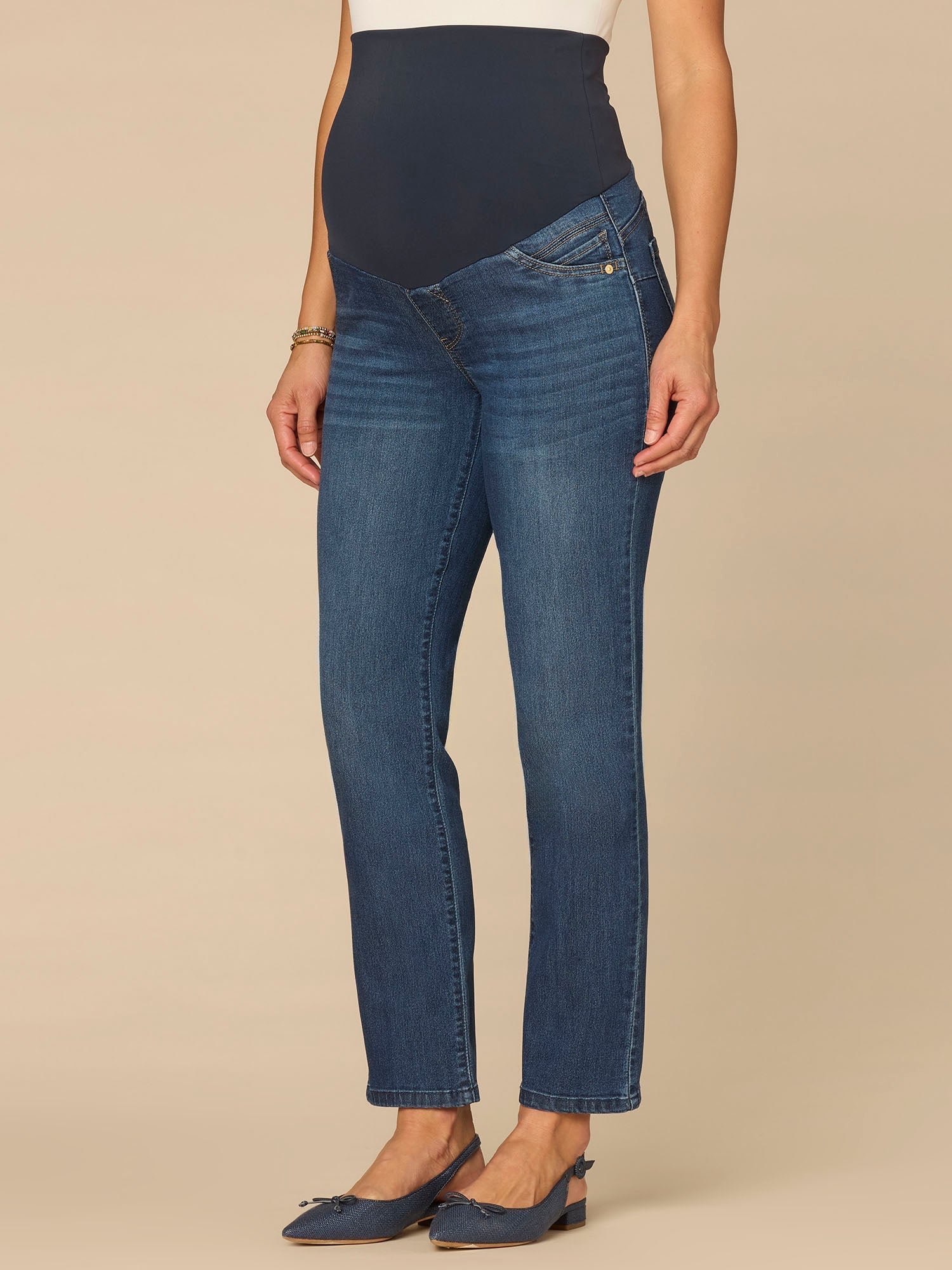 CradleComfort Baby Bump Maternity Straight Leg Jeans