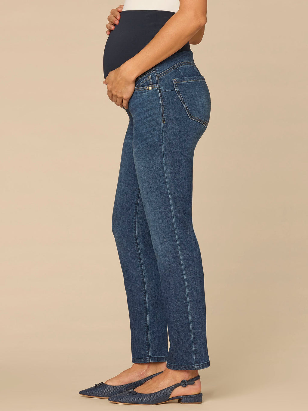 CradleComfort Baby Bump Maternity Straight Leg Jeans